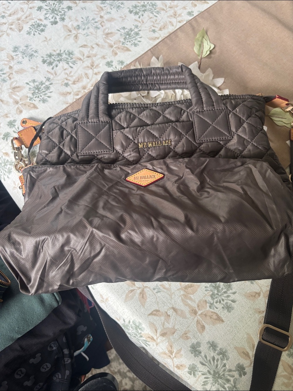 MZ WALLACE Quilted Small Metro Crossbody Tote with Leather Accents - Picture 5 of 6